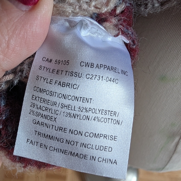 CHARLIE B Burgundy and Gray Striped Sweater - Picture 5 of 5